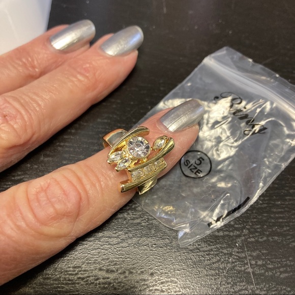 B3G1 Contemporary Yellow GP, CZ Fashion Ring - Picture 4 of 4